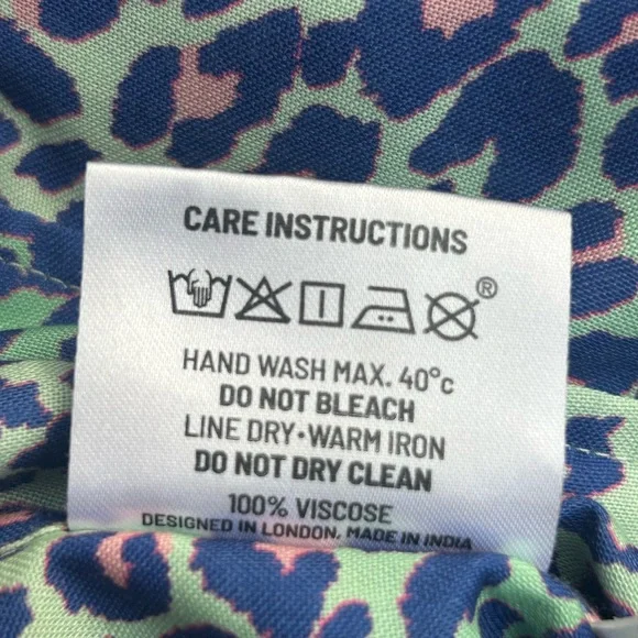 BOARDIES Apparel Lime Leopard S Short Sleeve Turquoise Pink Button Up Shirt G3 - Picture 6 of 7